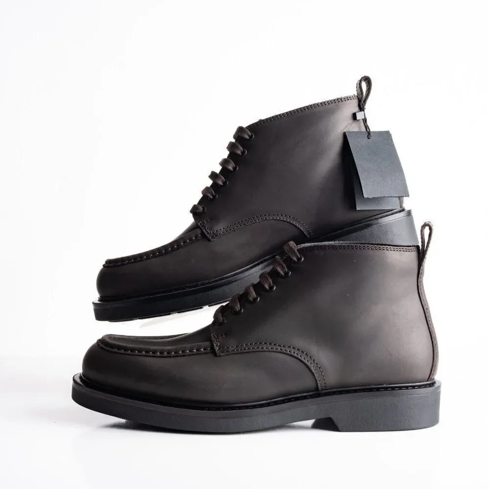 Massimo Dutti Mens Leather Lace Up Ankle Boots Brown US 10 EU 43 New 2056/450